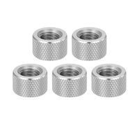 sourcing map 5 Pcs M10 Flat Knurled Thumb Nuts, 304 Stainless Steel Flat Head Diamond Knurled Through Hole Lock Adjusting Nuts Fasteners for Electronic, Machine, D16 x H10mm