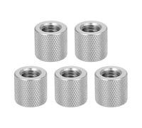 sourcing map 5 Pcs M10 Flat Knurled Thumb Nuts, 304 Stainless Steel Flat Head Diamond Knurled Through Hole Lock Adjusting Nuts Fasteners for Electronic, Machine, D16 x H15mm