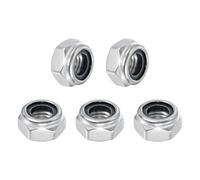 sourcing map 5 Pcs M10x1.5mm Nylon Insert Lock Nuts, 316 Stainless Steel Self-Locking Coarse Thread Hex Nuts Fasteners for Furniture, Electronic, Machine, DIY