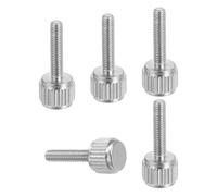 sourcing map 5 Pcs M2.5 x 12mm Vernier Caliper Screws, Stainless Steel Flat Head Thumb Screws Metric Knurled Round Head Bolts Grip Knobs Hand Tighten Thread Fasteners for Measuring Tool