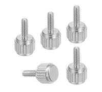 sourcing map 5 Pcs M2 x 6mm Vernier Caliper Screws, Stainless Steel Flat Head Thumb Screws Metric Knurled Round Head Bolts Grip Knobs Hand Tighten Thread Fasteners for Measuring Tool