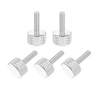 sourcing map 5 Pcs M3x12mm Flat Head Knurled Thumb Screws, Solid Aluminum Alloy Fully Threaded Thumbscrew Bolts Fasteners for PC Computer Cases Graphics Card, Green