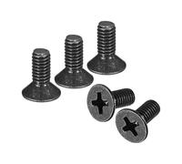 sourcing map 5 pcs M4-0.7x8 Machine Screws Phillips Pan Cross Head Screws Fasteners Bolts Carbon Steel Black for Wall Socket,House Repairs