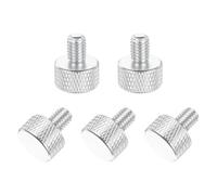 sourcing map 5 Pcs M5x10mm Flat Head Knurled Thumb Screws, Solid Aluminum Alloy Fully Threaded Thumbscrew Bolts Fasteners for PC Computer Cases Graphics Card, Green