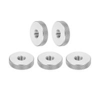 sourcing map 5 Pcs M6 Flat Knurled Thumb Nuts, 304 Stainless Steel Flat Head Diamond Knurled Through Hole Lock Adjusting Nuts Fasteners for Electronic, Machine, D20 x H5mm