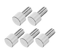 sourcing map 5 Pcs M6 x 12mm Knurled Thumb Screws, 304 Stainless Steel Flat Head Knurled Fully Threaded Thumbscrew Bolts Fasteners for Home, Electronic, Machine