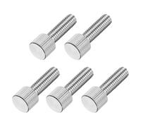 sourcing map 5 Pcs M6 x 20mm Knurled Thumb Screws, 304 Stainless Steel Flat Head Knurled Fully Threaded Thumbscrew Bolts Fasteners for Home, Electronic, Machine