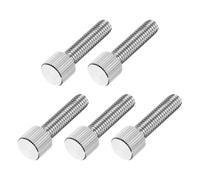 sourcing map 5 Pcs M6 x 25mm Knurled Thumb Screws, 304 Stainless Steel Flat Head Knurled Fully Threaded Thumbscrew Bolts Fasteners for Home, Electronic, Machine
