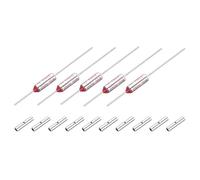 sourcing map 5 Pcs Metal Temperature Thermal Fuse SF150 150C 302F 10A 250V Cutoff Thermal Fuse with 10 Pcs BN1.25 Bare Terminal Butt Connector
