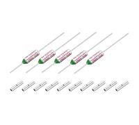 sourcing map 5 Pcs Metal Temperature Thermal Fuse SF227 227C 440.6F 10A 250V Cutoff Thermal Fuse with 10 Pcs BN1.25 Bare Terminal Butt Connector