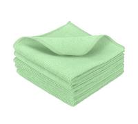 sourcing map 5 Pcs Microfiber Cleaning Cloth, Kitchen Towels Reusable Microfiber Towels Highly Absorbent for Household Cleaning Supplies, Kitchen, Bathroom, Light Green(Square), 11.8" X11.8