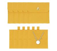 sourcing map 5 Pcs Microfiber Jewelry Pouches with Insert Pad, 8 x 8cm Snap Button Jewelry Velvet Gift Bags Organizer for Rings Necklace Bracelet, Yellow