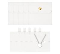 sourcing map 5 Pcs Microfiber Jewelry Pouches with Insert Pad, 8 x 8cm Snap Button Jewelry Velvet Gift Bags Organizer for Rings Necklace Bracelet, White