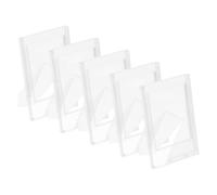 sourcing map 5 Pcs Mini Picture Frames 2.4 x 3.6 Inch Rectangle Small Photo Frame Holder for Tabletop Display Photos Paintings Landscape Posters Artwork, Frosted Clear
