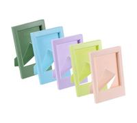 sourcing map 5 Pcs Mini Picture Frames 2.4 x 3.6 Inch Rectangle Small Picture Photo Frame Holder for Tabletop Display Photos Paintings Landscape Posters Artwork, Multicolor