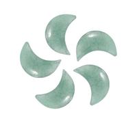 sourcing map 5 Pcs Moon Crystal Worry Stone, 0.5 Inch Length Natural Emerald Green Moon Gemstone Bulk, Carved Pocket Stones for Meditation Balancing Pendant Decor