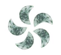 sourcing map 5 Pcs Moon Crystal Worry Stone, 0.5 Inch Length Natural Green Spotted Jasper Moon Gemstone Bulk, Carved Pocket Stones for Meditation Balancing Pendant Decor