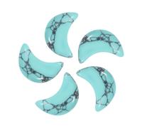 sourcing map 5 Pcs Moon Crystal Worry Stone, 0.5 Inch Length Natural Green Turquoise Moon Gemstone Bulk, Carved Pocket Stones for Meditation Balancing Pendant Decor