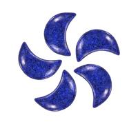 sourcing map 5 Pcs Moon Crystal Worry Stone, 0.5 Inch Length Natural Lapis Lazuli Moon Gemstone Bulk, Carved Pocket Stones for Meditation Balancing Pendant Decor