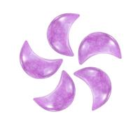 sourcing map 5 Pcs Moon Crystal Worry Stone, 0.5 Inch Length Natural Purple Lepidolite Moon Gemstone Bulk, Carved Pocket Stones for Meditation Balancing Pendant Decor