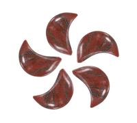 sourcing map 5 Pcs Moon Crystal Worry Stone, 0.5 Inch Length Natural Red Marble Moon Gemstone Bulk, Carved Pocket Stones for Meditation Balancing Pendant Decor