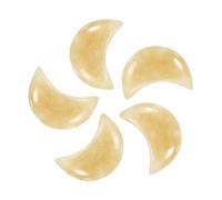 sourcing map 5 Pcs Moon Crystal Worry Stone, 0.5 Inch Length Natural Topaz Moon Gemstone Bulk, Carved Pocket Stones for Meditation Balancing Pendant Decor