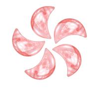 sourcing map 5 Pcs Moon Crystal Worry Stone, 0.5 Inch Length Natural Watermelon Quartz Moon Gemstone Bulk, Carved Pocket Stones for Meditation Balancing Pendant Decor