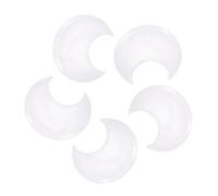 sourcing map 5 Pcs Moon Crystal Worry Stone, 1.2 Inch Length Natural Clear Quartz Moon Gemstone Bulk, Carved Pocket Stones for Meditation Balancing Pendant Decor