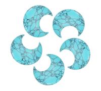 sourcing map 5 Pcs Moon Crystal Worry Stone, 1.2 Inch Length Natural Green Turquoise Moon Gemstone Bulk, Carved Pocket Stones for Meditation Balancing Pendant Decor