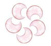 sourcing map 5 Pcs Moon Crystal Worry Stone, 1.2 Inch Length Natural Watermelon Quartz Moon Gemstone Bulk, Carved Pocket Stones for Meditation Balancing Pendant Decor