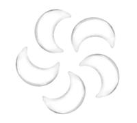 sourcing map 5 Pcs Moon Crystal Worry Stone, 1.2 Inch Length Natural White Quartz Moon Gemstone Bulk, Carved Pocket Stones for Meditation Balancing Pendant Decor