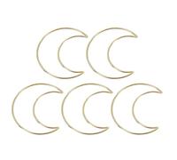 sourcing map 5 Pcs Moon Dream Catcher Rings, 4" Dream Catcher Metal Hoops Macrame Wreath Rings Pentagram Floral Hoops for DIY Craft Making Home Wedding Wall Hanging Decoration, Gold