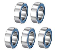 sourcing map 5 Pcs MR106-2RS Deep Groove Ball Bearing, 6x10x3mm Double Rubber Sealed and Pre-Lubricated, Chrome Steel Micro Bearings, (ABEC7, Z4 Low Noise)