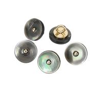 sourcing map 5 Pcs Natural Shell Buttons, 10mm Mother of Pearl Buttons Bowl Shaped Shell Shank Button for Shirt Sewing DIY Crafts Decoration, Mixed Black/Gold