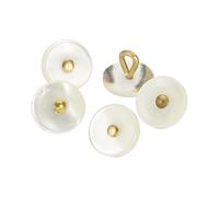 sourcing map 5 Pcs Natural Shell Buttons, 10mm Mother of Pearl Buttons Bowl Shaped Shell Shank Button for Shirt Sewing DIY Crafts Decoration, Mixed Beige/Gold