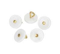 sourcing map 5 Pcs Natural Shell Buttons, 10mm Mother of Pearl Buttons Bowl Shaped Shell Shank Button for Shirt Sewing DIY Crafts Decoration, Mixed White/Gold