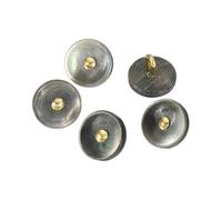 sourcing map 5 Pcs Natural Shell Buttons, 10mm Mother of Pearl Buttons Bowl Shaped Shell Shank Button for Shirt Sewing DIY Crafts Decoration, Black/Gold