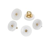 sourcing map 5 Pcs Natural Shell Buttons, 10mm Mother of Pearl Buttons Bowl Shaped Shell Shank Button for Shirt Sewing DIY Crafts Decoration, White/Silver
