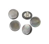 sourcing map 5 Pcs Natural Shell Buttons, 11.5mm Mother of Pearl Buttons Curved Surface Button Shell Shank Button for Shirt Sewing DIY Crafts Decoration, Black/Silver