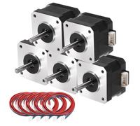 sourcing map 5 Pcs Nema 17 Stepper Motor 42x42x34MM Bipolar 1.3A/3.1V 0.28N.M 42 Motor 2 Phase Servo Motor 1.14 Degree 4-Lead with XH2.54 Cable and Connector for 3D Printer CNC Machine DIY