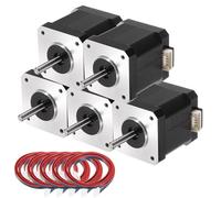 sourcing map 5 Pcs Nema 17 Stepper Motor 42x42x48MM Bipolar 1.8A/3.24V 0.52N.M 42 Motor 2 Phase Servo Motor 1.8 Degree 4-Lead with XH2.54 Cable and Connector for 3D Printer CNC Machine DIY