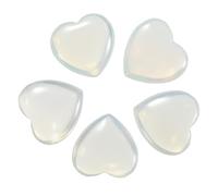 sourcing map 5 Pcs Opalite Stone Crystal Stones Heart Shaped, 2 cm Tumbled Stones and Crystals, Polished Gemstone Rocks for Women Gifts Meditation Crafting Home Decor