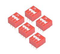 sourcing map 5 Pcs Pink DIP Switch 1 2 3 Positions 2.54mm Pitch for Circuit Breadboards PCB