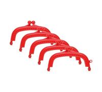 sourcing map 5 Pcs Plastic Purse Frame, 8.5cm/3.3" Retro Arch Kiss Lock Clasp Frame Embossed for Purse Making, Handled Bag, Coin Bag Clutch Bag, Frame Hardware Replacements (Red Bronze)