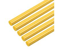 sourcing map 5 Pcs Plastic Rods 12 x 500mm Round Solid ABS Styrene Stick for DIY Toys Building Architectural Model Making, Yellow