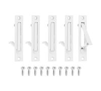 sourcing map 5 PCS Pocket Door Handles, 304 Stainless Steel Door Edge Pull, Pocket Door Hardware for Sliding Cabinet, Home, Office, Hotels, White