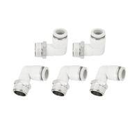 sourcing map 5 Pcs Push to Connect Fittings Male Elbow 1/2 Inch Tube OD x 1/2 Inch NPT Thread 90 Degree Pneumatic Tube Fitting for Water Oil Gas Air Hose Pipe, White