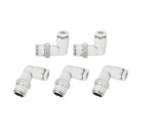 sourcing map 5 Pcs Push to Connect Fittings Male Elbow 1/4 Inch Tube OD x 1/4 Inch NPT Thread 90 Degree Pneumatic Tube Fitting for Water Oil Gas Air Hose Pipe, White