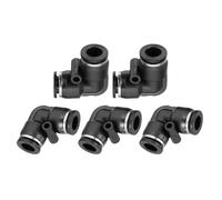 sourcing map 5 Pcs Push to Connect Fittings Male Elbow 3/8 Inch Tube OD 90 Degree Air Line Pneumatic Tube Fitting for Water Oil Gas Hose Pipe, Black