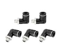 sourcing map 5 Pcs Push to Connect Fittings Male Elbow 3/8 Inch Tube OD x 1/8 Inch NPT Thread 90 Degree Pneumatic Tube Fitting for Water Oil Gas Air Hose Pipe, Black